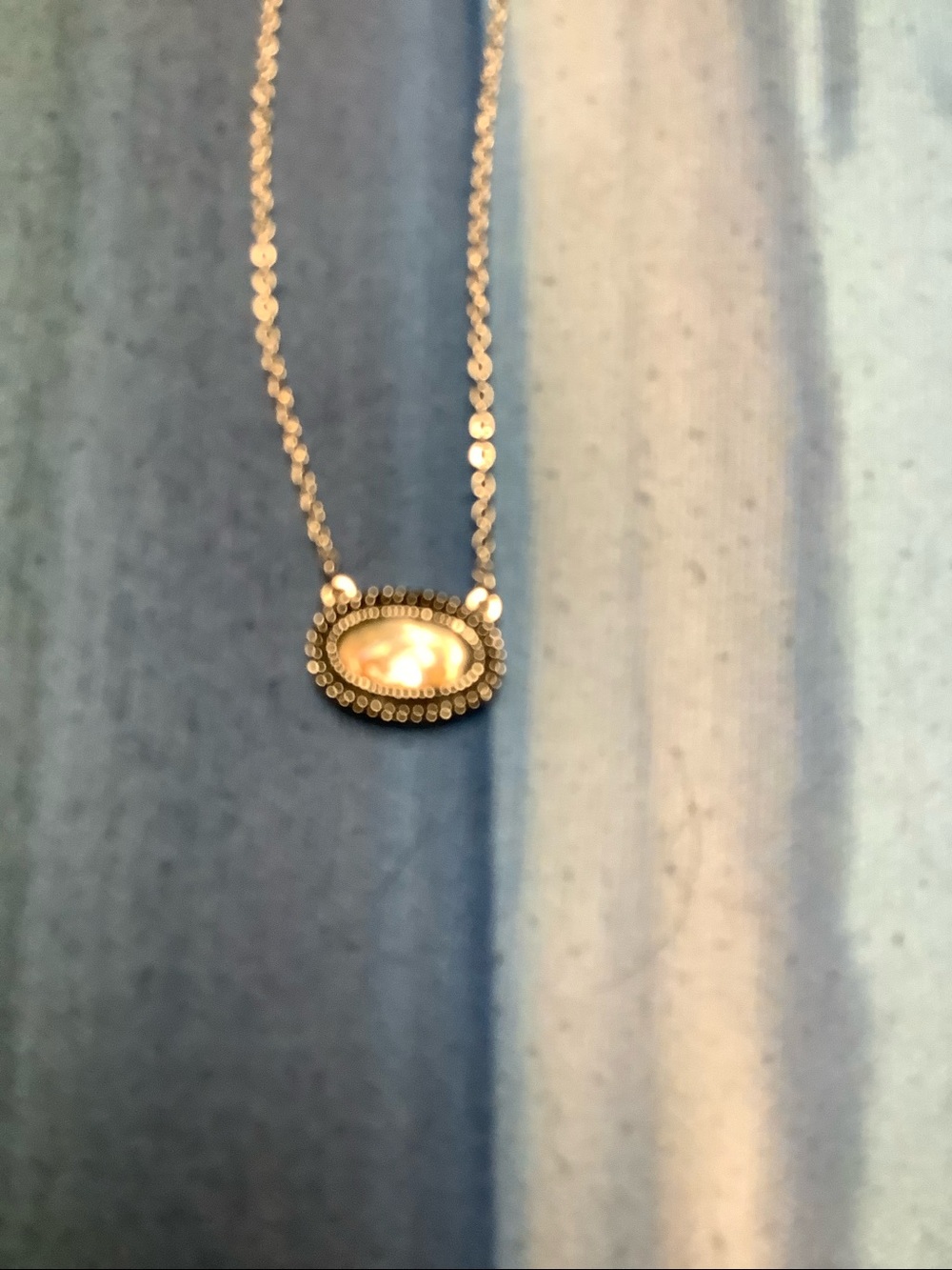 Sarah Coventry Silver-Tone Oval Pendant Necklace